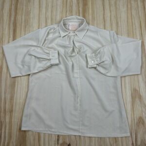VTG Pendleton Country Sophisticates Ivory Button Up Blouse Women's M Should Pads